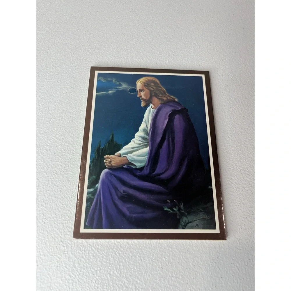 Vtg‎ Picture Of Jesus Wall Plaque MCM Decor Religious